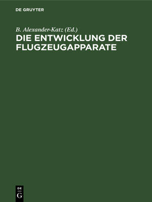 cover image of Die Entwicklung der Flugzeugapparate